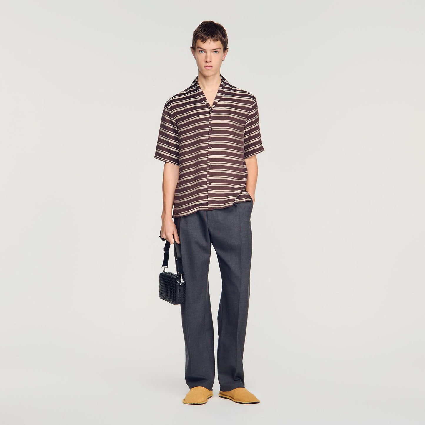 Stripy Shirt Mc Striped boat neck shirt Chocolate