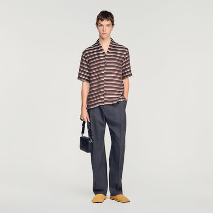 Stripy Shirt Mc Striped boat neck shirt Chocolate