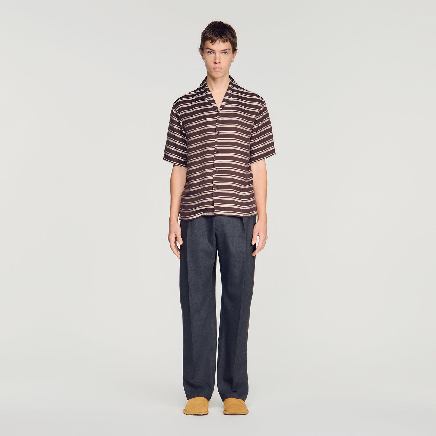 Stripy Shirt Mc Striped boat neck shirt Chocolate