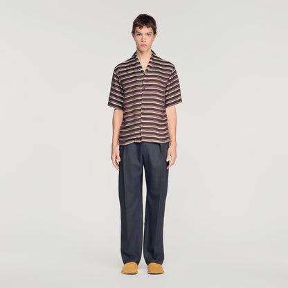 Stripy Shirt Mc Striped boat neck shirt Chocolate
