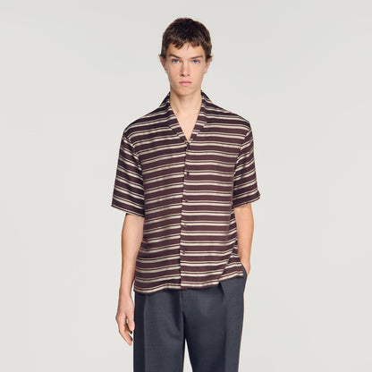 Stripy Shirt Mc Striped boat neck shirt Chocolate
