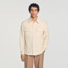 Flannel Pocket Shirt Cotton flannel shirt Ecru