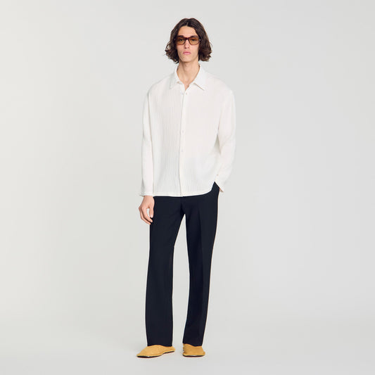 Crinkle Shirt Crinkled loose-fit shirt White