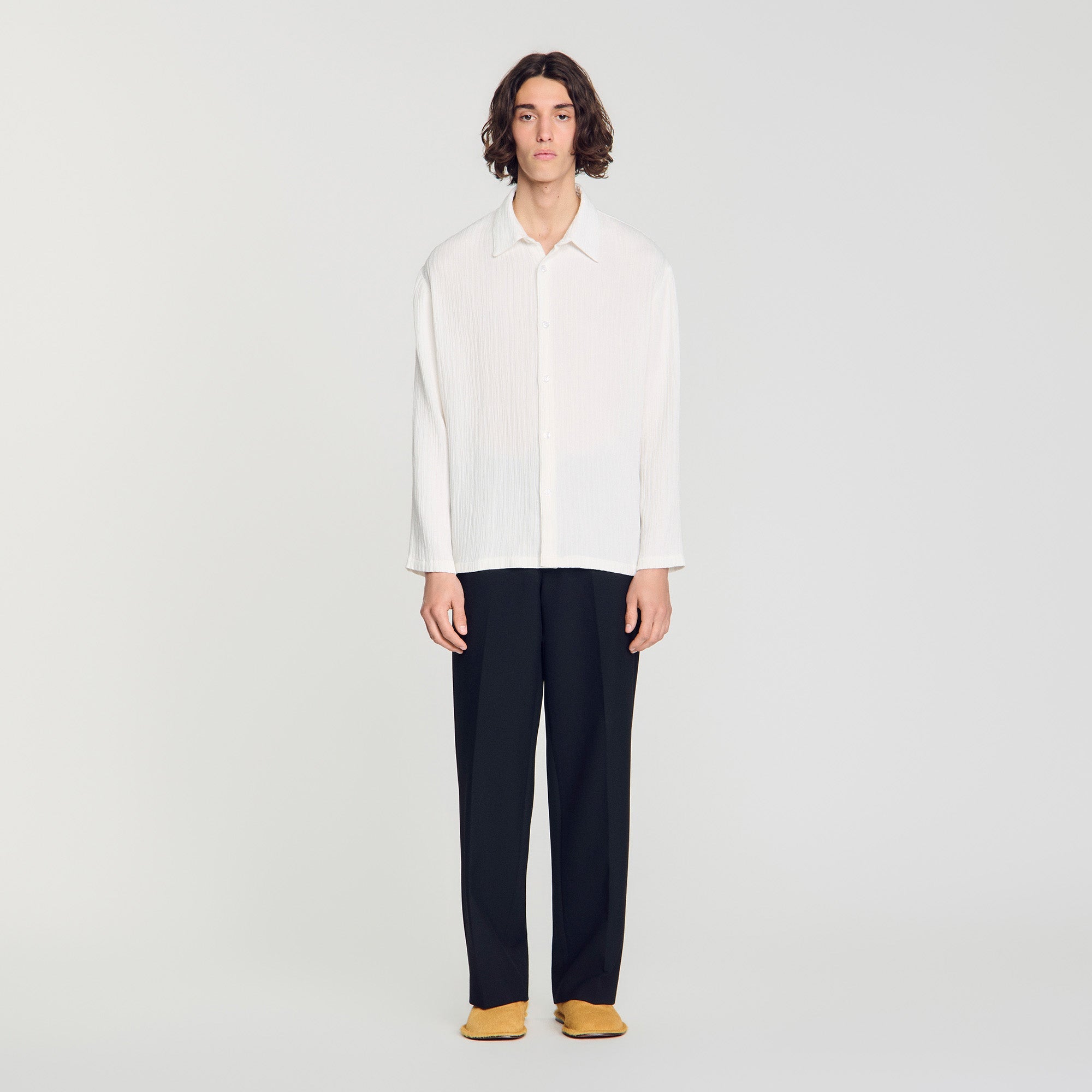 Crinkle Shirt Crinkled loose-fit shirt White