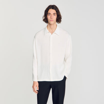 Crinkle Shirt Crinkled loose-fit shirt White