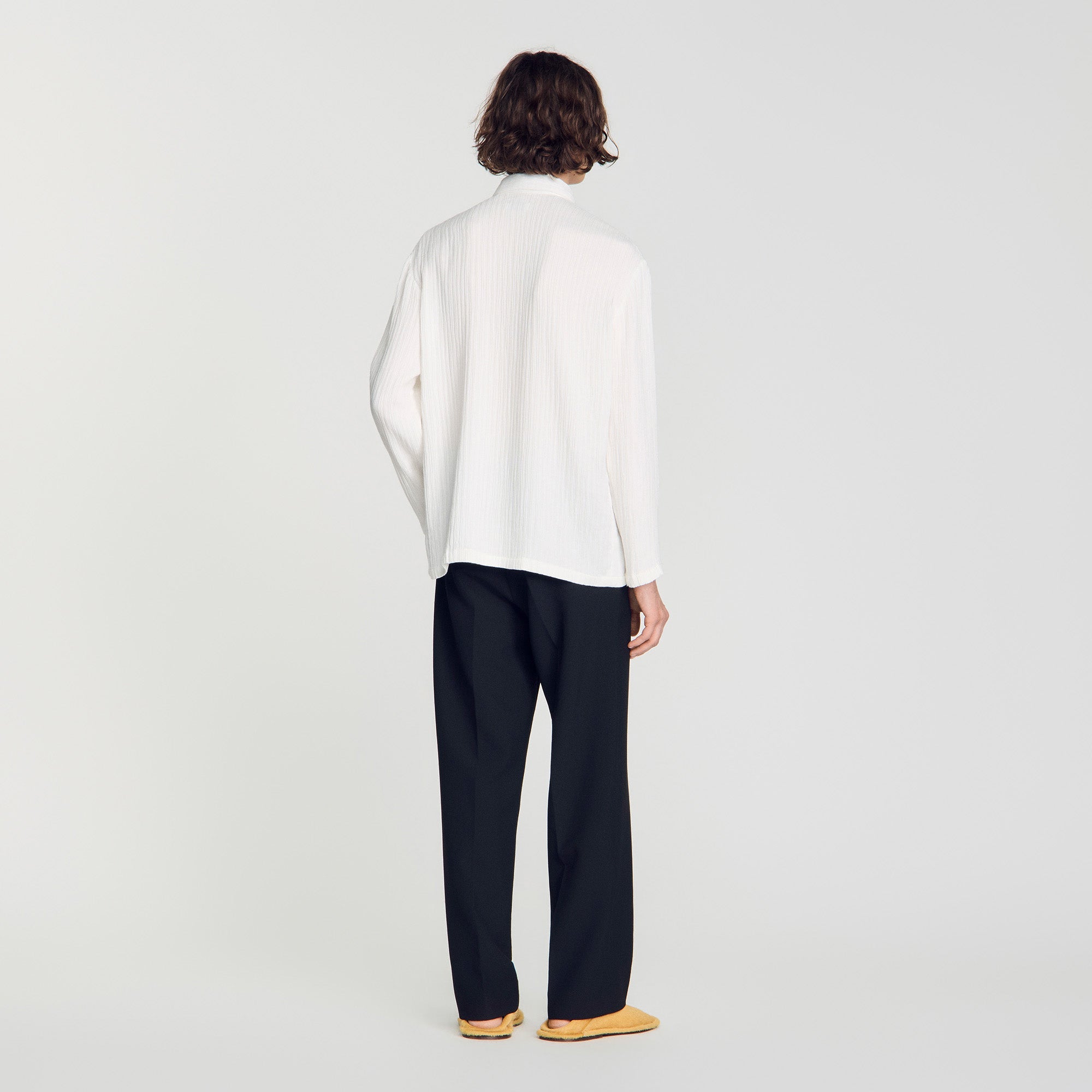 Crinkle Shirt Crinkled loose-fit shirt White