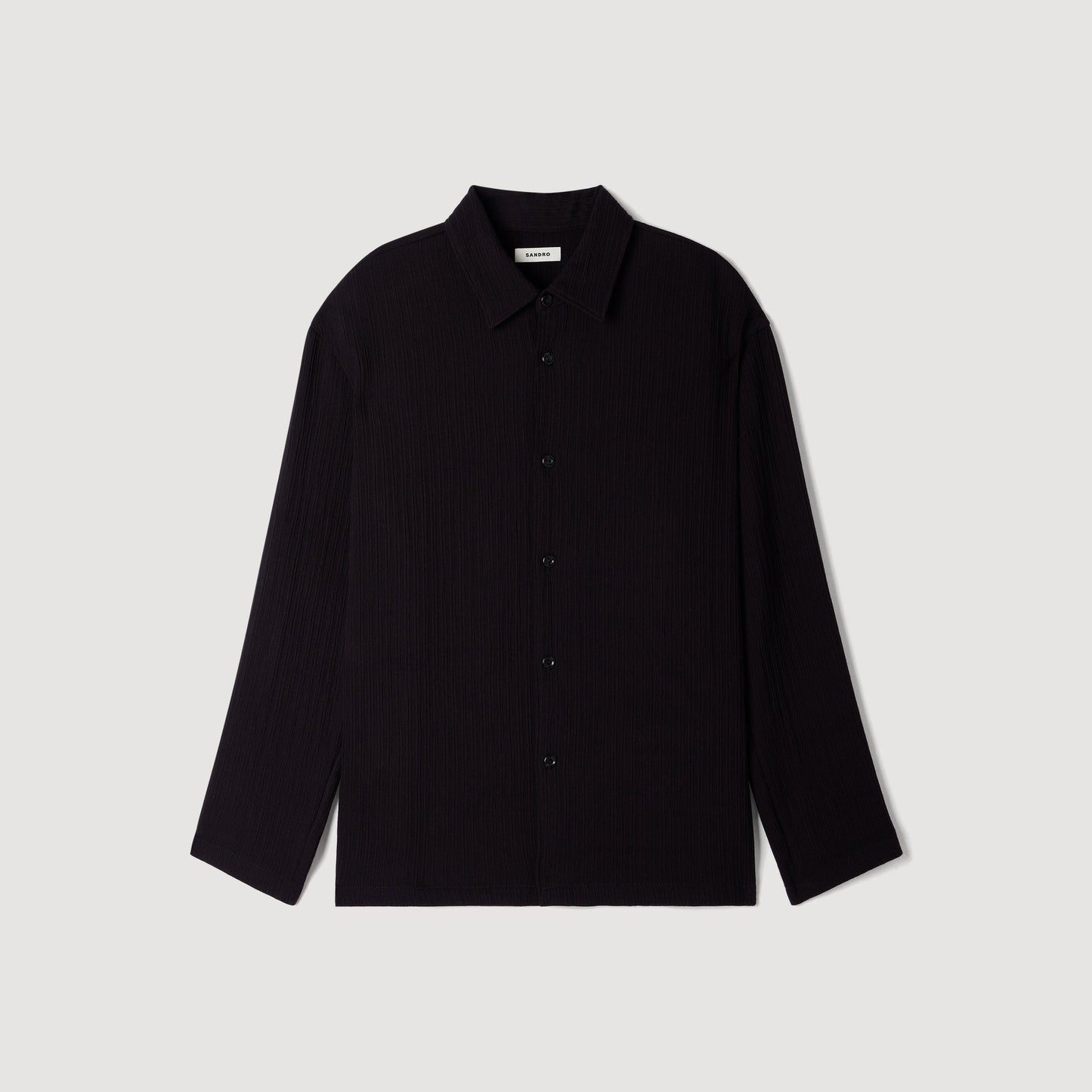 Crinkle Shirt Crinkled loose-fit shirt Black