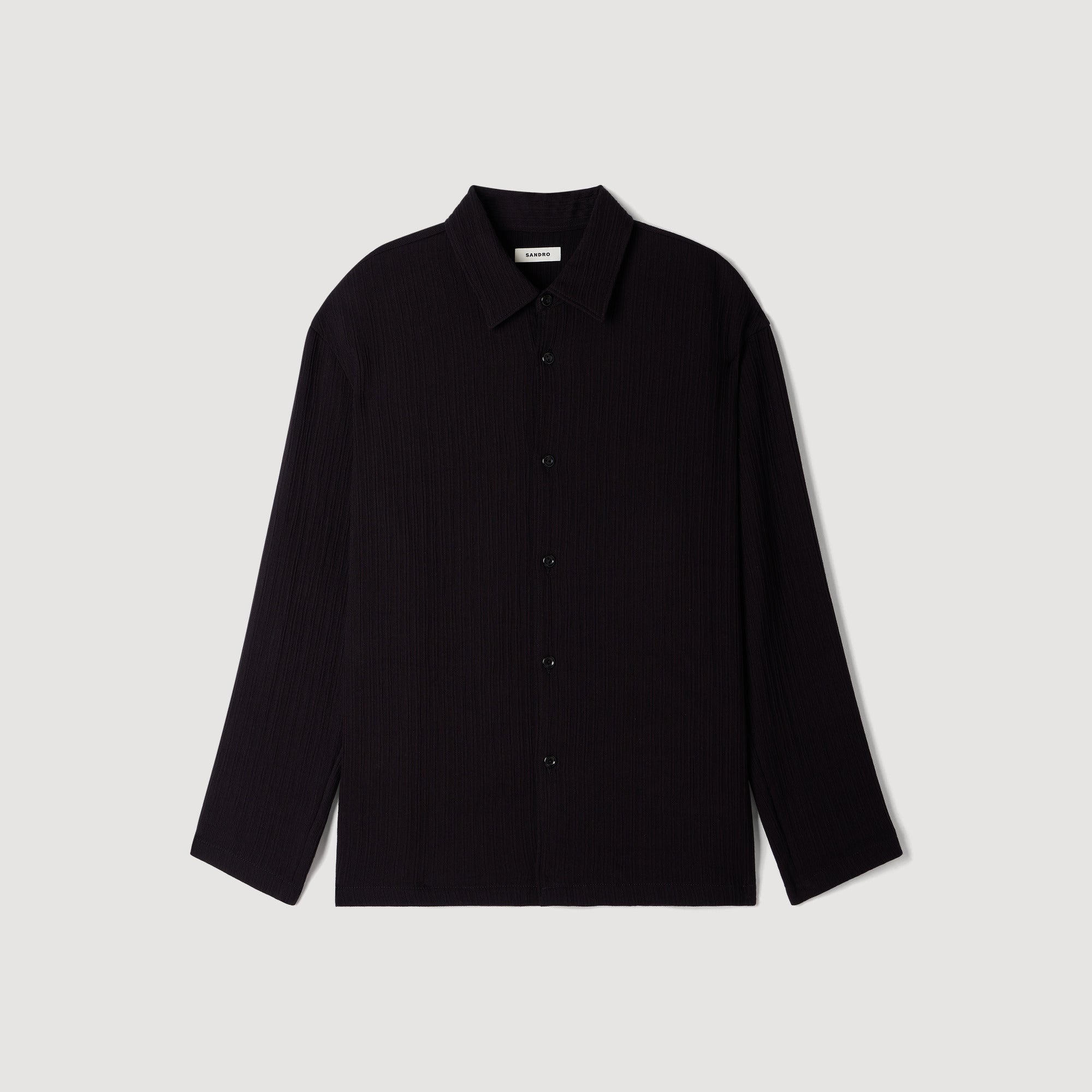 Crinkle Shirt Crinkled loose-fit shirt Black