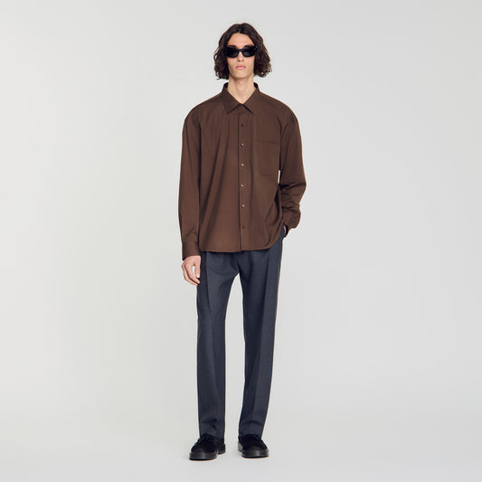 Oversize Plain Shirt Oversized cotton shirt Tobacco Brown