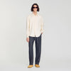 Jacquard Cross Shirt Ml Square Cross loose-fit shirt White