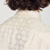 Jacquard Cross Shirt Ml Square Cross loose-fit shirt White