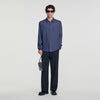 Jacquard Cross Shirt Ml Square Cross loose-fit shirt Navy Blue