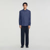Jacquard Cross Shirt Ml Square Cross loose-fit shirt Navy Blue