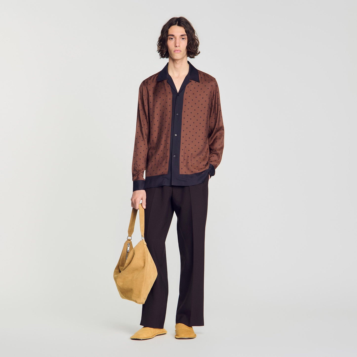 Micro Cross Ml Square Cross motif shirt Tobacco Brown