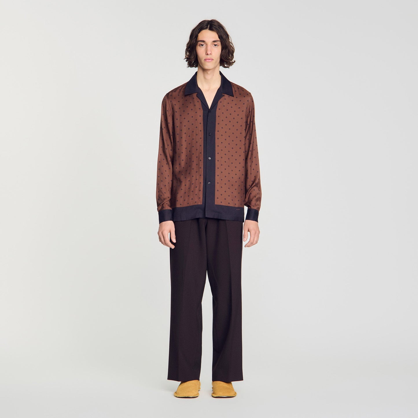 Micro Cross Ml Square Cross motif shirt Tobacco Brown