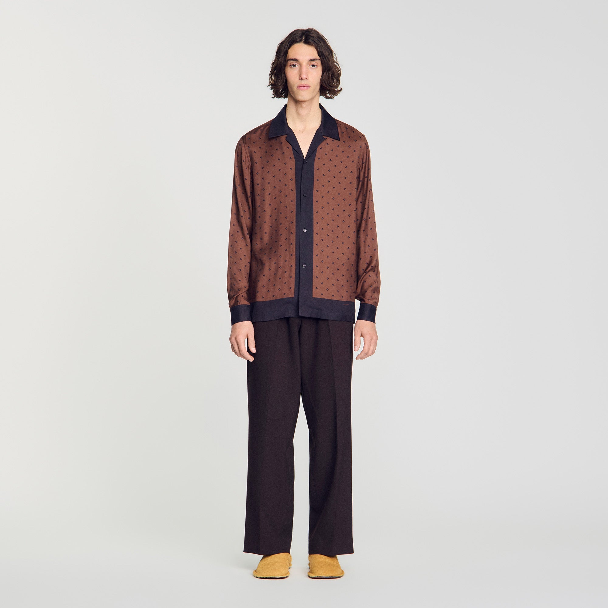 Micro Cross Ml Square Cross motif shirt Tobacco Brown