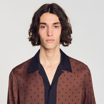Micro Cross Ml Square Cross motif shirt Tobacco Brown