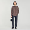 Hamptons Shirt Striped cotton shirt Chocolat / Ecru