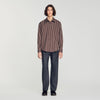 Hamptons Shirt Striped cotton shirt Chocolat / Ecru