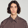 Hamptons Shirt Striped cotton shirt Chocolat / Ecru