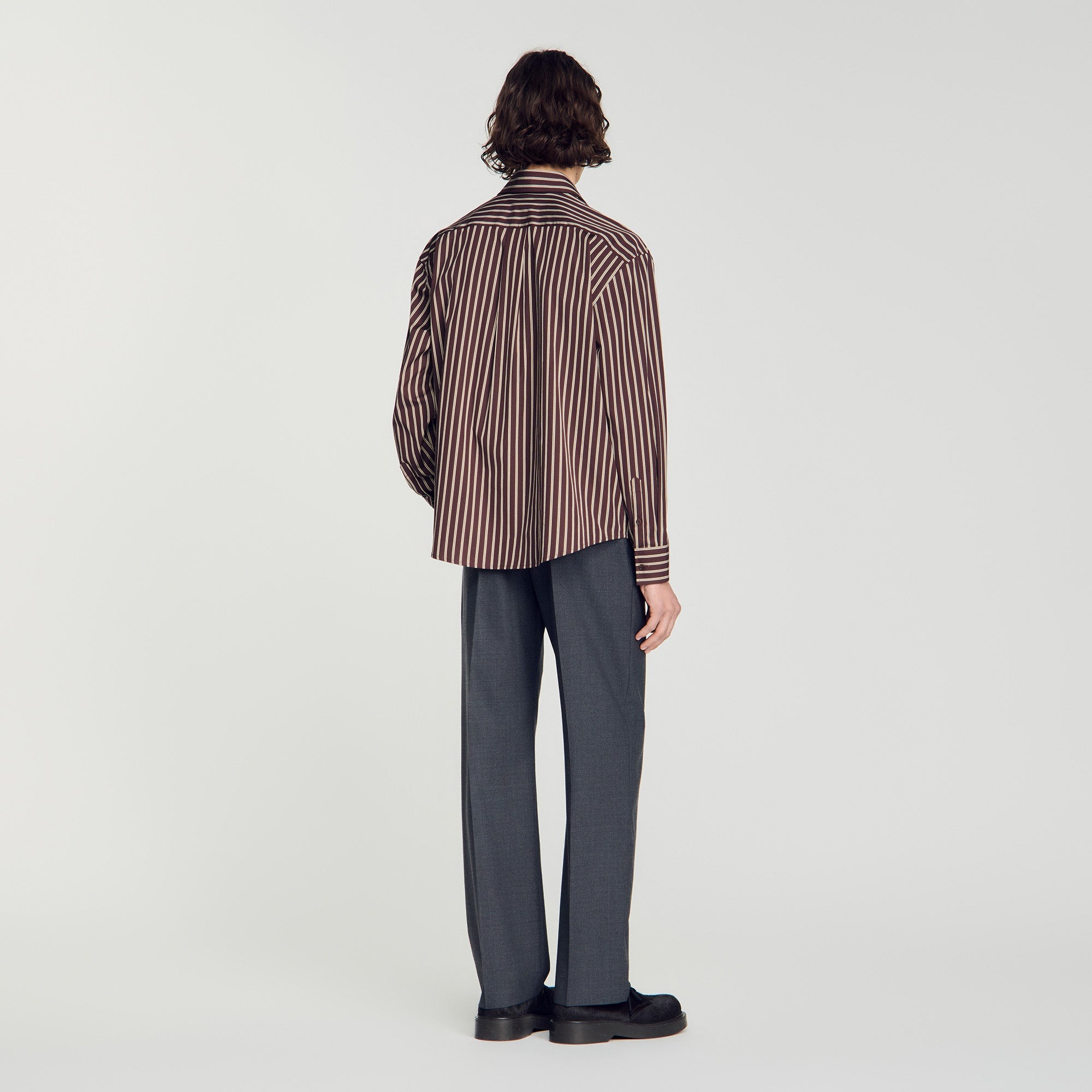 Hamptons Shirt Striped cotton shirt Chocolat / Ecru