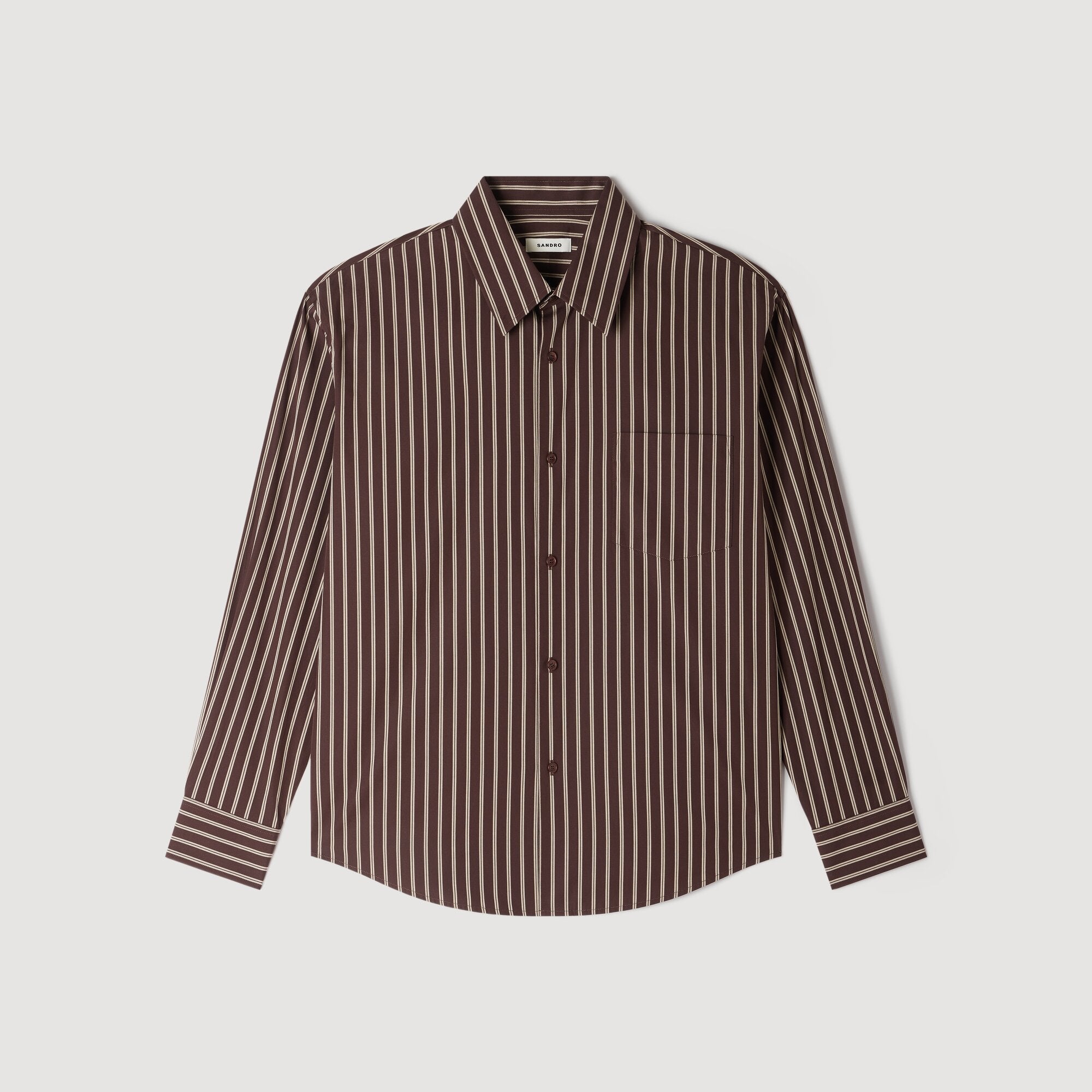 Hamptons Shirt Striped cotton shirt Chocolat / Ecru