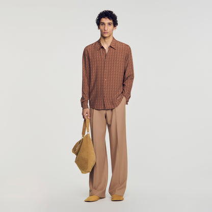 Catena Shirt Ml Floaty chain print shirt Tobacco Brown