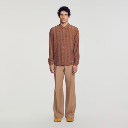 Catena Shirt Ml Floaty chain print shirt Tobacco Brown