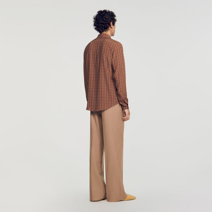 Catena Shirt Ml Floaty chain print shirt Tobacco Brown