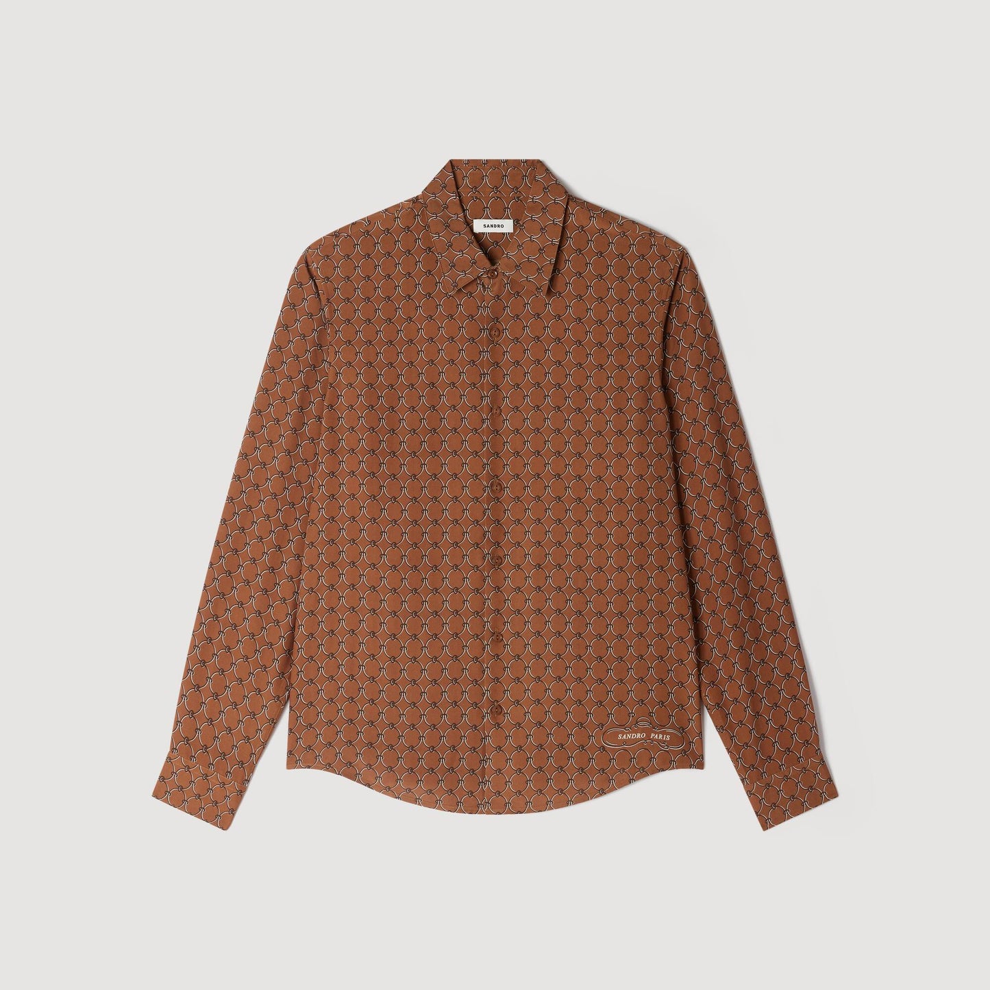 Catena Shirt Ml Floaty chain print shirt Tobacco Brown