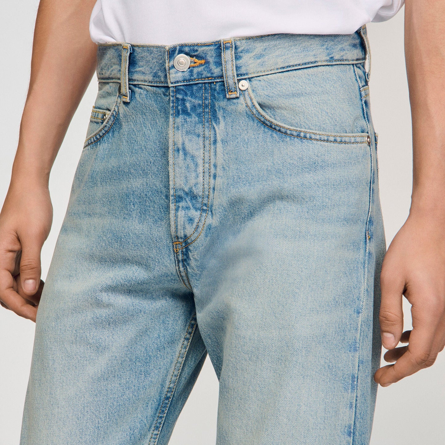 Regular Stonewash And Whiskers Regular jeans Light Blue - Denim