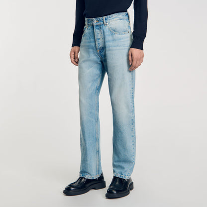 Regular Stonewash And Whiskers Regular Stonewash And Whiskers Light Blue - Denim