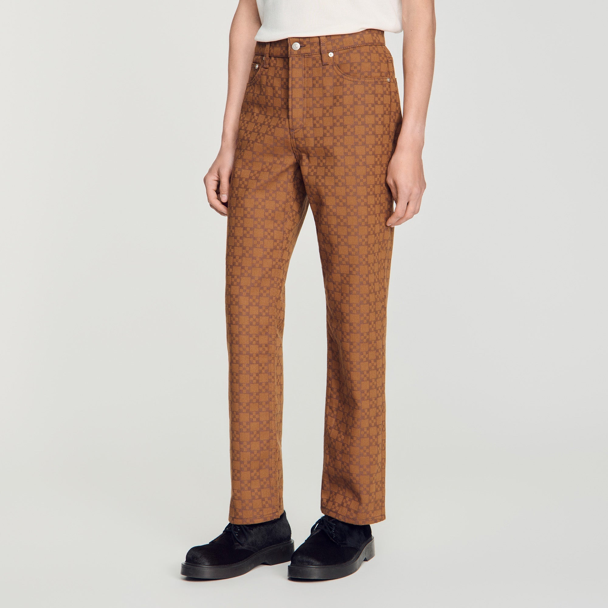 Regular Gold Cross Square Cross motif jeans Tobacco Brown