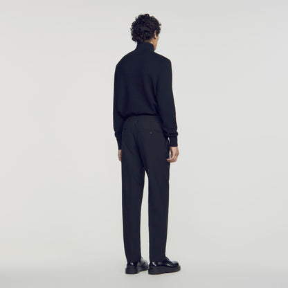Jersey Pli  Elastic waist Trousers Black