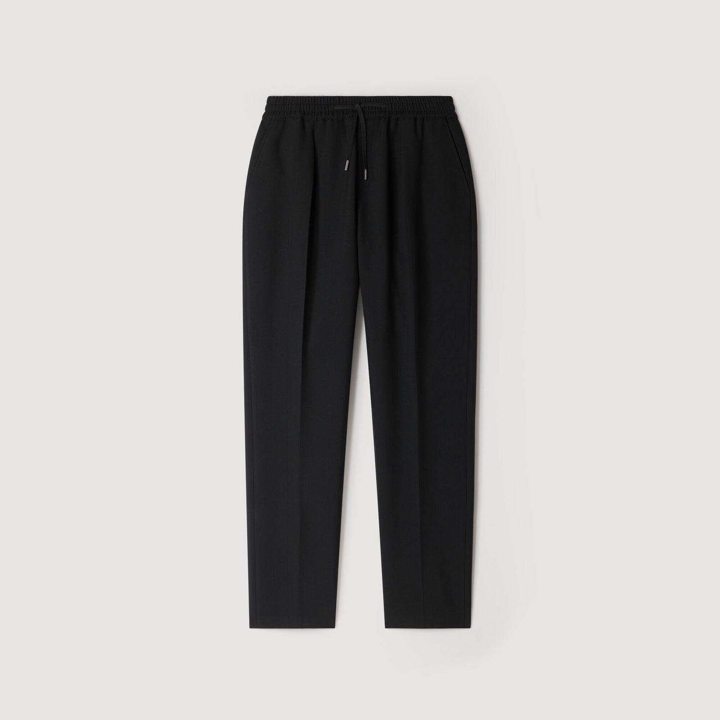 Jersey Pli  Elastic waist Trousers Black