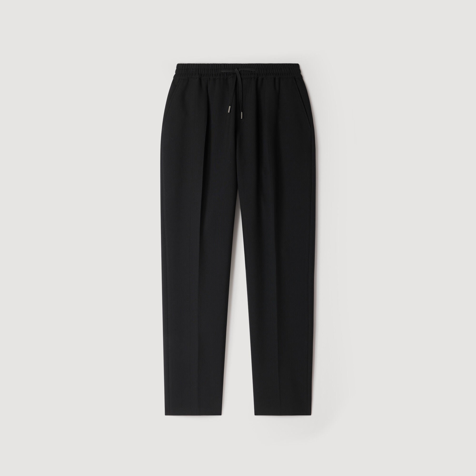 Jersey Pli  Elastic waist Trousers Black