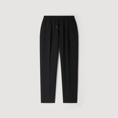 Jersey Pli  Elastic waist Trousers Black