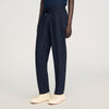 Jersey Pli Elasticated Straight-Leg Trousers Navy Blue