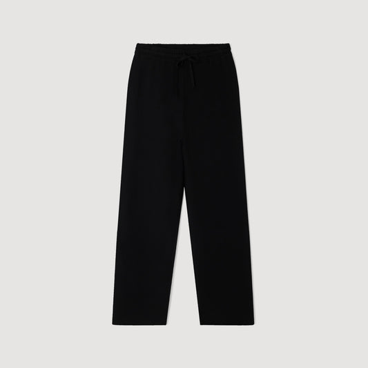 Regular Home Patch Knit Jogging Bottoms Black