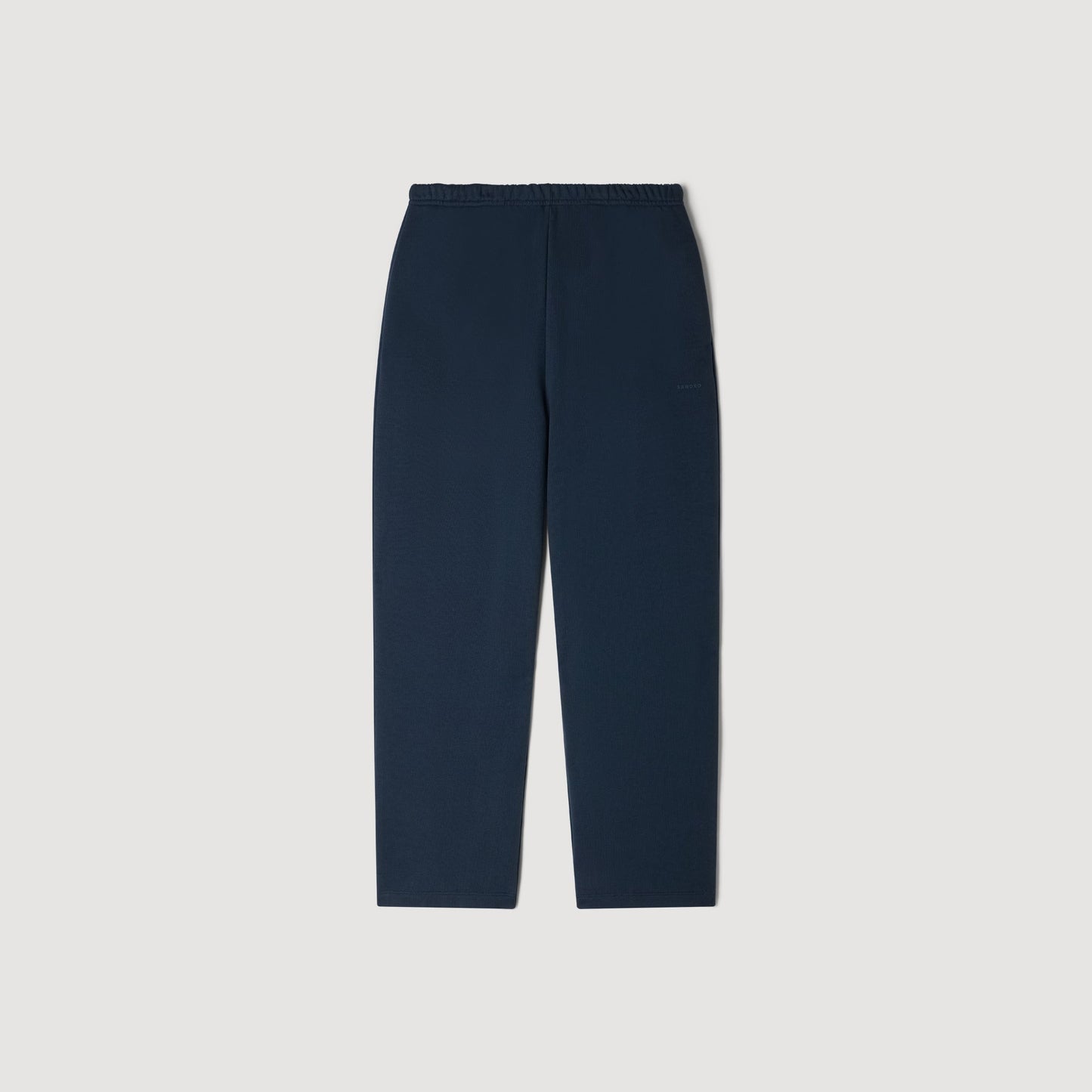 Sandro Logo Jogging Cotton Jogging Bottoms Navy Blue