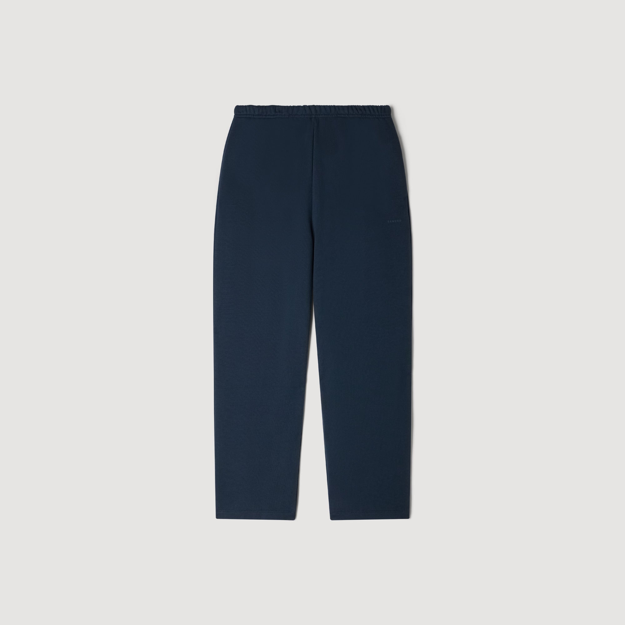 Sandro Logo Jogging Cotton Jogging Bottoms Navy Blue