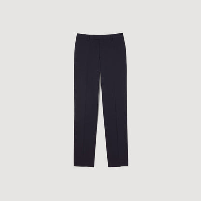 Classic Wool Suit Trousers Navy Blue