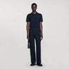 Large Jersey Wide-Leg Pants Black