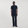 Large Jersey Wide-Leg Pants Black