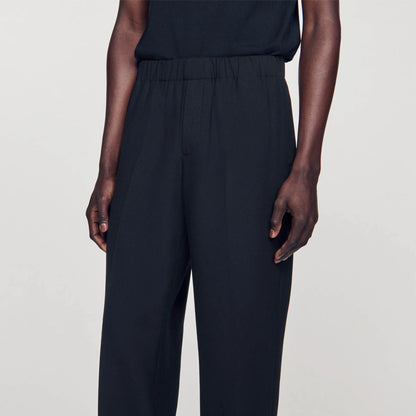 Large Jersey Wide-Leg Pants Black