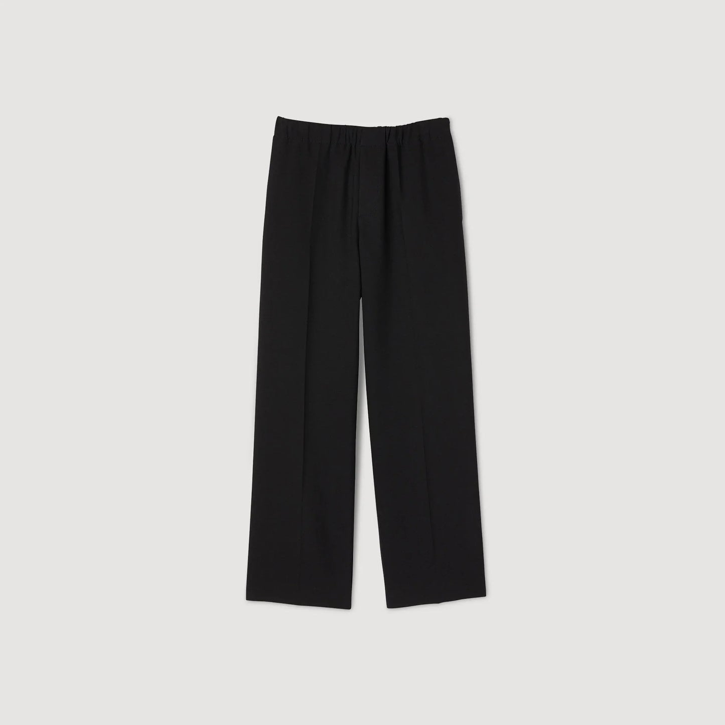 Large Jersey Wide-Leg Pants Black