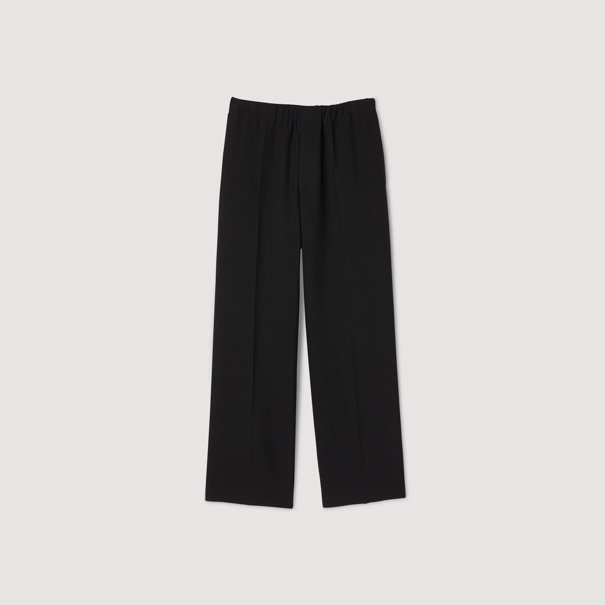 Large Jersey Wide-Leg Pants Black