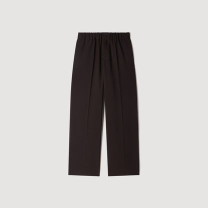 Large Jersey Wide-Leg Trousers Dark Chocolate