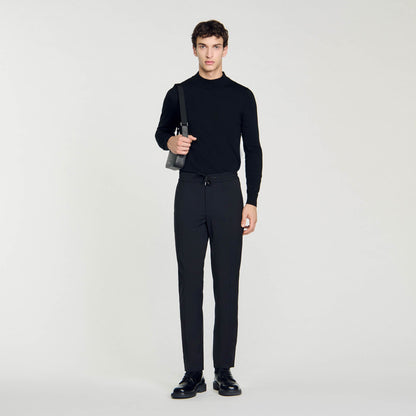 New Alpha Elasticated Straight-Leg Pants Black