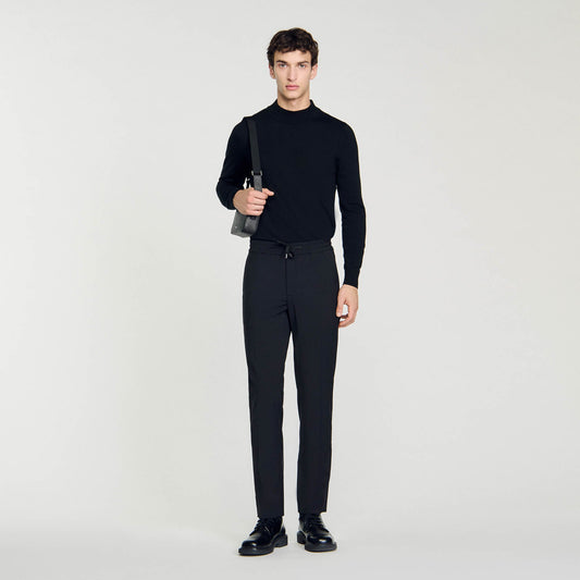 New Alpha Elasticated Straight-Leg Pants Black